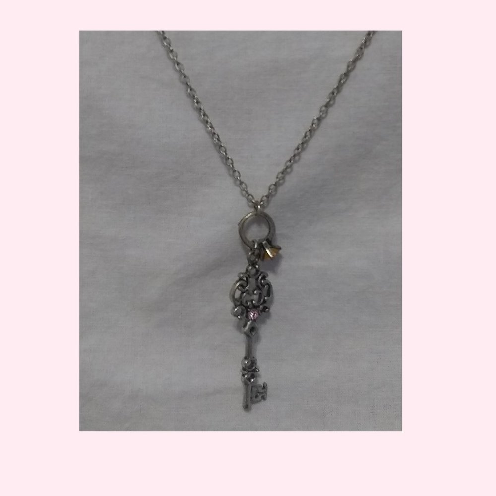 Key and Ring Charms Necklace